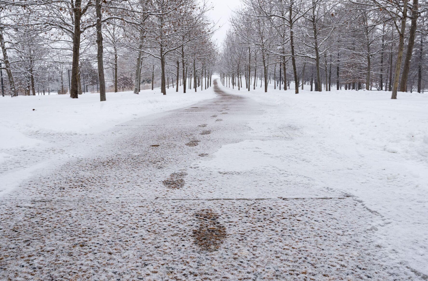 Winter weather at Gateway Arch National Park